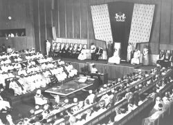 Princess Alexandra opens the newly independent Nigerian Federal Parliament in Lagos on 3 October 1960.
